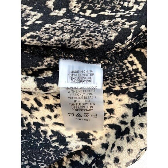 ‎Vince Camuto Blouse Top Medium Black Brown Snake - Picture 6 of 9